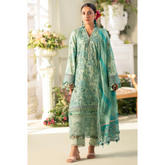 Laila Unstitched Embroided Lawn Suit Green